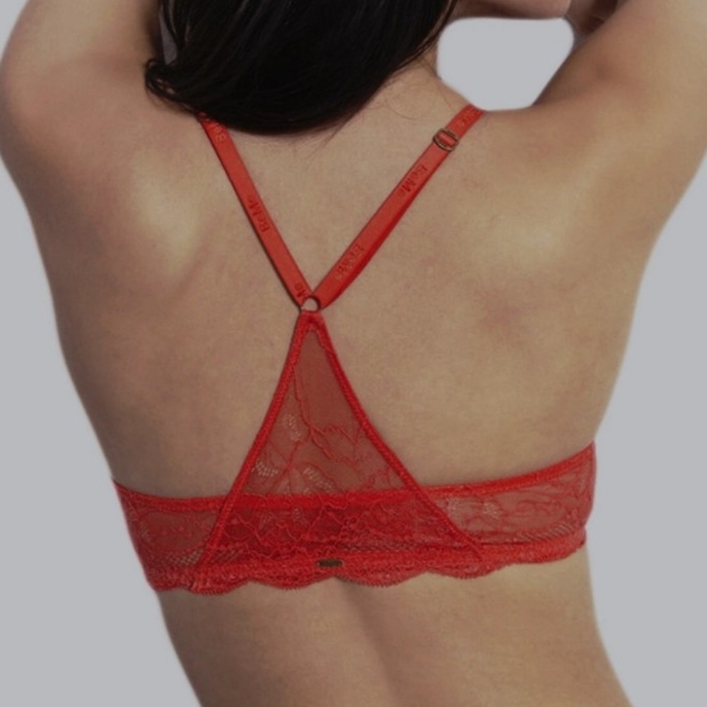 32B Red Front Close Racerback Bra - Picture 2 of 7